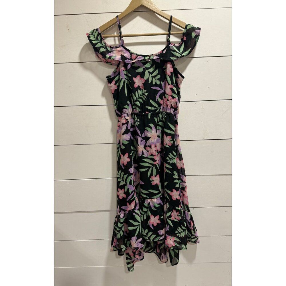 The Children's Place Floral Tropical Off The Shoulder High-Low Dress XXL (16) Gi
